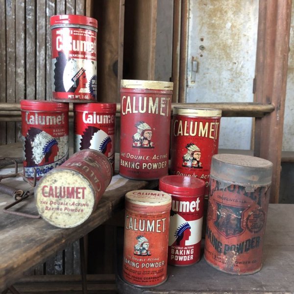 画像10: Vintage Calumet Baking Powder Tin Can 6oz (B414)