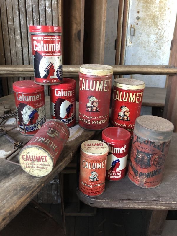 画像9: Vintage Calumet Baking Powder Tin Can 1/2lb (B410)