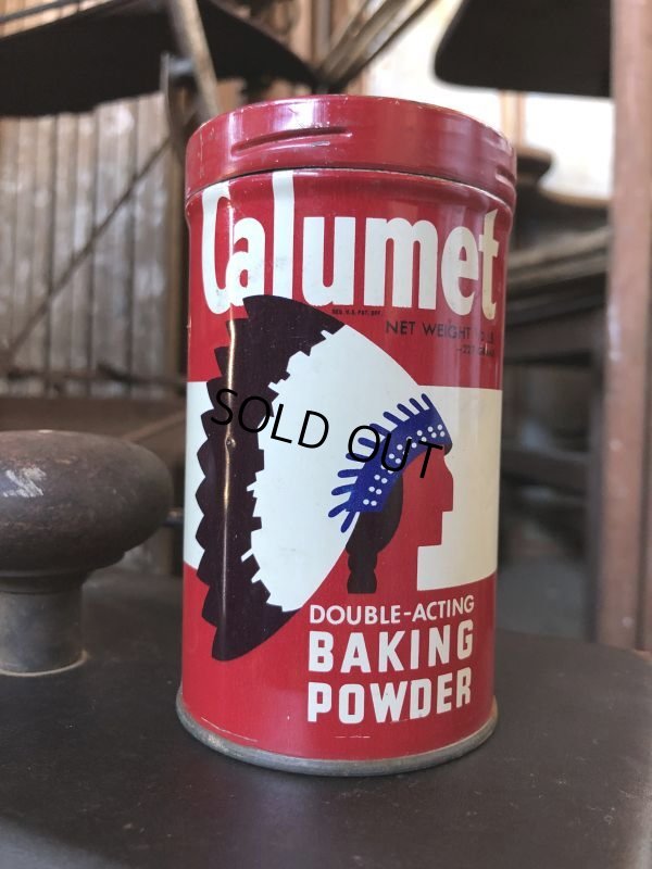 画像1: Vintage Calumet Baking Powder Tin Can 1/2lb (B409)