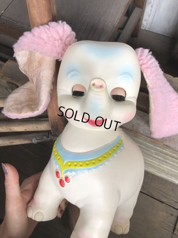 画像5:  60s Vintage Edward Mobley Arrow Sleep Eyes Rubber Squeak Elephant (C433)