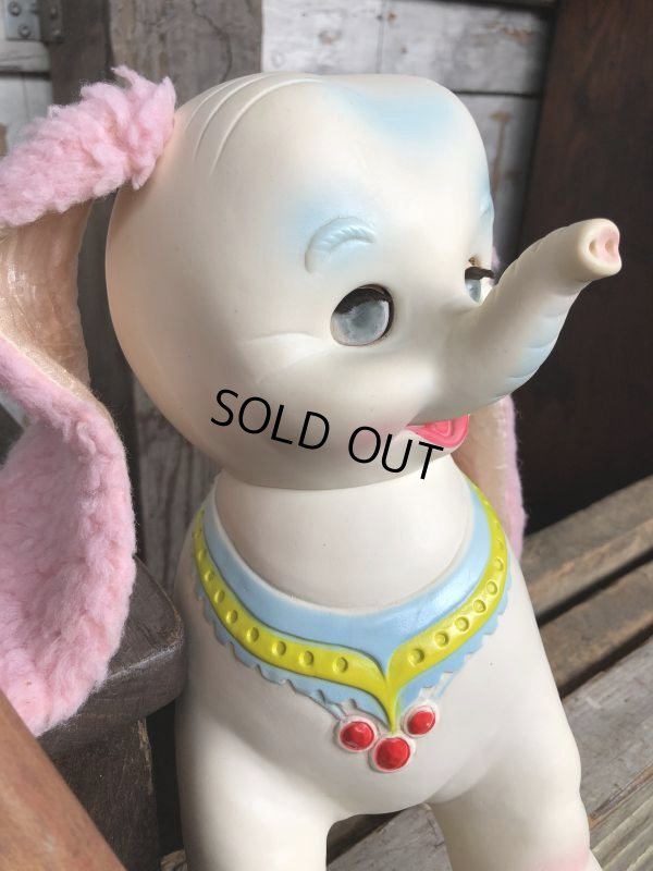 画像4:  60s Vintage Edward Mobley Arrow Sleep Eyes Rubber Squeak Elephant (C433)