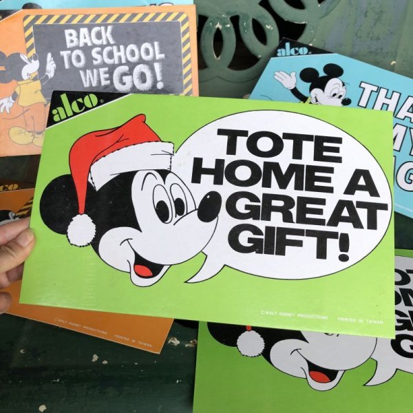 画像1: Vintage Disney Mickey Mouse Card Panel TOTE HOME A GREAT GIFT! (C083) 