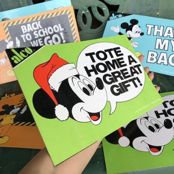 画像2: Vintage Disney Mickey Mouse Card Panel TOTE HOME A GREAT GIFT! (C083) 