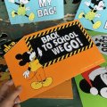 Vintage Disney Mickey Mouse Card Panel BACK TO SCHOOL WE GO! (C082) 