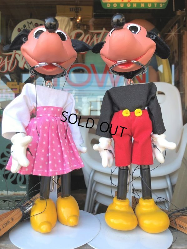 画像2: 70s Vintage Disney Pelham Puppet MIckey and Minnie Mouse Set (B451) 