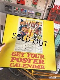 70s Vintage McDonalds GET YOUR POSTER CALENDAR Translite Store Display Sign (B452) 