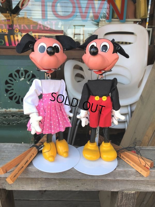 画像1: 70s Vintage Disney Pelham Puppet MIckey and Minnie Mouse Set (B451) 