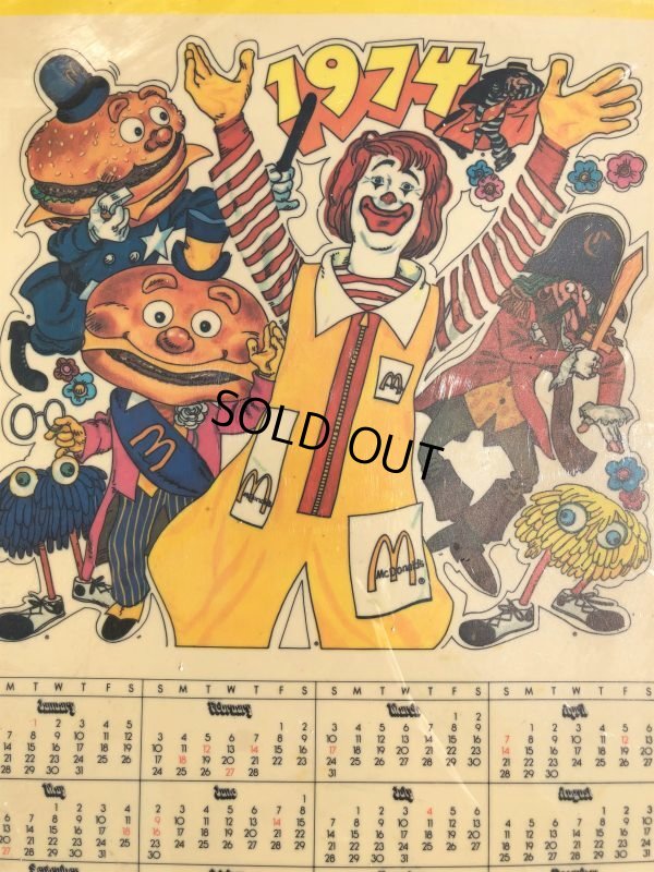 画像11: 70s Vintage McDonalds GET YOUR POSTER CALENDAR Translite Store Display Sign (B452) 