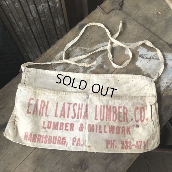 画像3: Vintage Advertising Work Apron EARL LATSHA Lumber (B472)