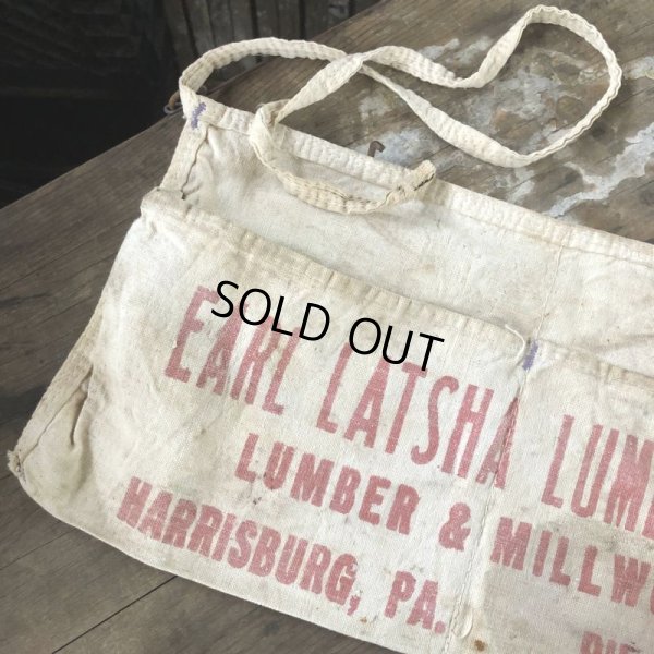 画像4: Vintage Advertising Work Apron EARL LATSHA Lumber (B472)