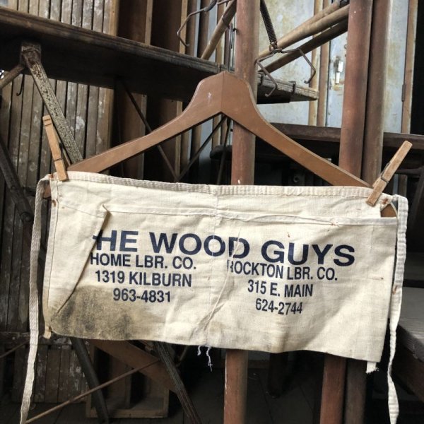 画像1: Vintage Advertising Work Apron THE WOOD GUYS (B470)