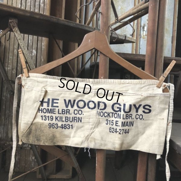 画像1: Vintage Advertising Work Apron THE WOOD GUYS (B470)