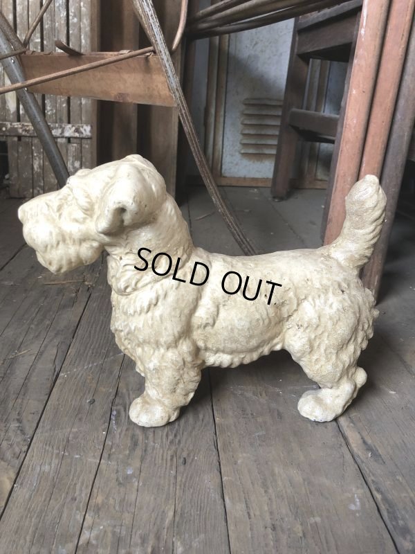 画像1: Vintage Sealyham Terrier Heavy Cast Iron Door Stop Statue (B492)