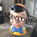 70s Vintage Disney Play Pal Head Bank Pinocchio (B496) 