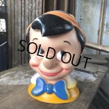 70s Vintage Disney Play Pal Head Bank Pinocchio (B496) 