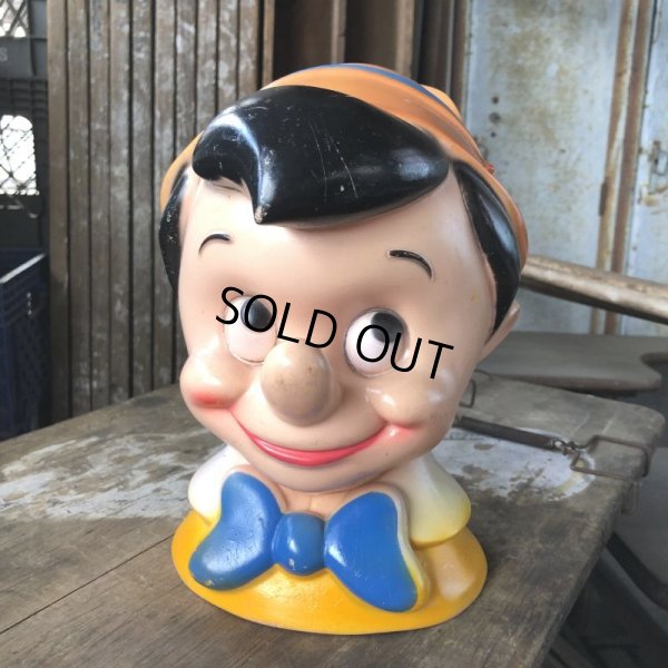 画像1: 70s Vintage Disney Play Pal Head Bank Pinocchio (B496) 