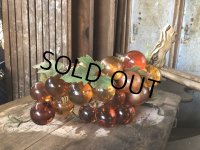 Vintage Mid-Century Lucite Acrylic Amber Grapes on Driftwood Base (B498)