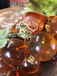 画像10: Vintage Mid-Century Lucite Acrylic Amber Grapes on Driftwood Base (B498)