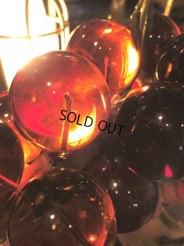 画像10: Vintage Mid-Century Lucite Acrylic Amber Grapes on Driftwood Base (B499)