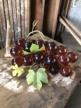 画像1: Vintage Mid-Century Lucite Acrylic Amber Grapes on Driftwood Base (B499) (1)