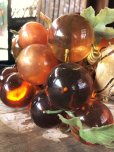 画像9: Vintage Mid-Century Lucite Acrylic Amber Grapes on Driftwood Base (B498)