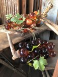 画像13: Vintage Mid-Century Lucite Acrylic Amber Grapes on Driftwood Base (B499)