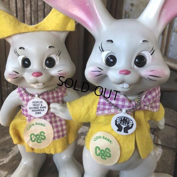 画像6: 60s Vintage Roy Des of Fla Bunny Rabbit Coin Bank Set (B534)