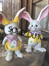60s Vintage Roy Des of Fla Bunny Rabbit Coin Bank Set (B534)