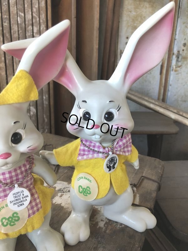 画像9: 60s Vintage Roy Des of Fla Bunny Rabbit Coin Bank Set (B534)