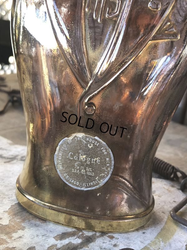 画像7: 40s Vintage HIS Northwoods Mens Cologne Bottle Art Deco Design Rare Gold Version (B547)