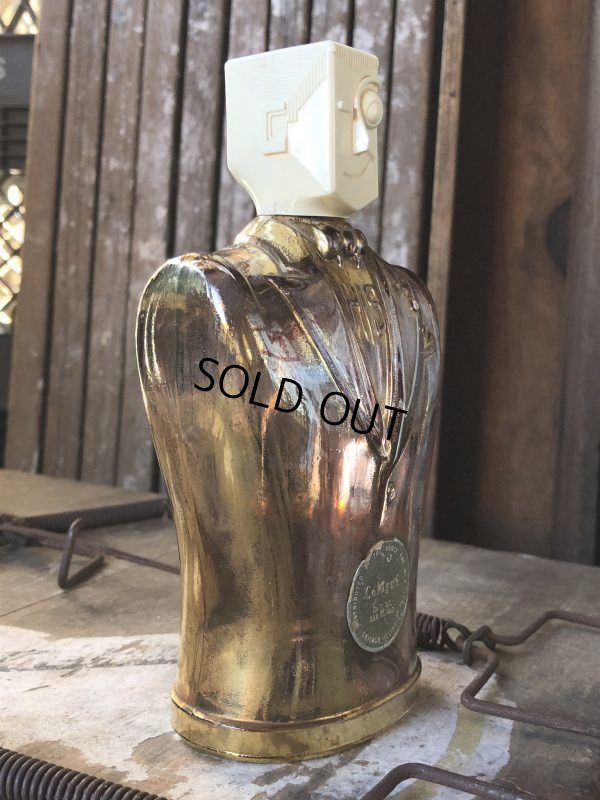 画像4: 40s Vintage HIS Northwoods Mens Cologne Bottle Art Deco Design Rare Gold Version (B547)