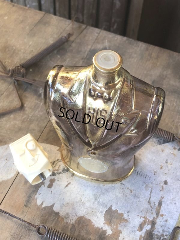 画像12: 40s Vintage HIS Northwoods Mens Cologne Bottle Art Deco Design Rare Gold Version (B547)