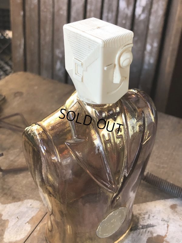 画像8: 40s Vintage HIS Northwoods Mens Cologne Bottle Art Deco Design Rare Gold Version (B547)