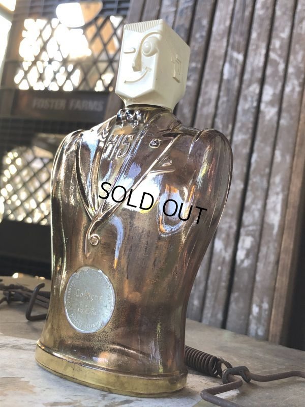 画像3: 40s Vintage HIS Northwoods Mens Cologne Bottle Art Deco Design Rare Gold Version (B547)