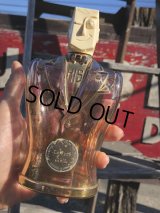 40s Vintage HIS Northwoods Mens Cologne Bottle Art Deco Design Rare Gold Version (B547)