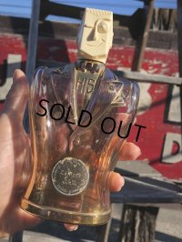 40s Vintage HIS Northwoods Mens Cologne Bottle Art Deco Design Rare Gold Version (B547)