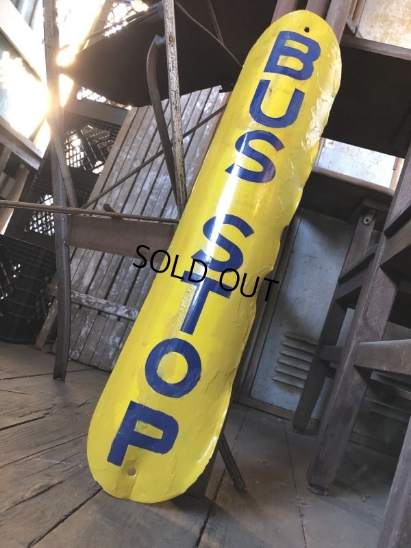画像17: Antique U.S.A New Orleans BUS STOP Heavy Duty Porcelain Street Sign (B557)