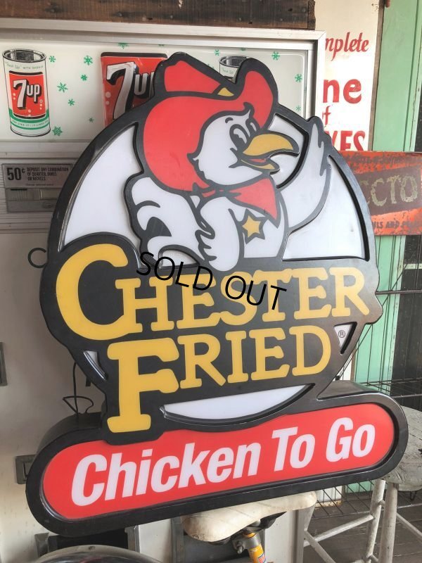 画像1: Vintage Chester's Fried Chicken Advertising Store Display Lighted Sign (B558)