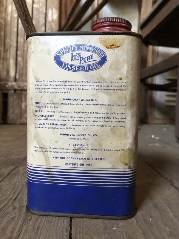 画像3: Vintage 1pt Oil Can MINNESOTA Linseed Oil (C528) 