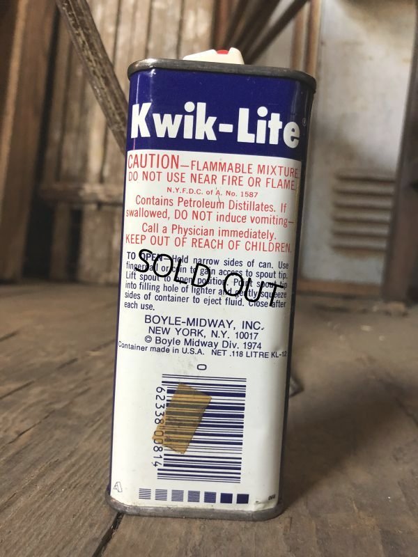 画像4: Vintage Oil Can Kwik-Lite Lighter Fluid (C510)