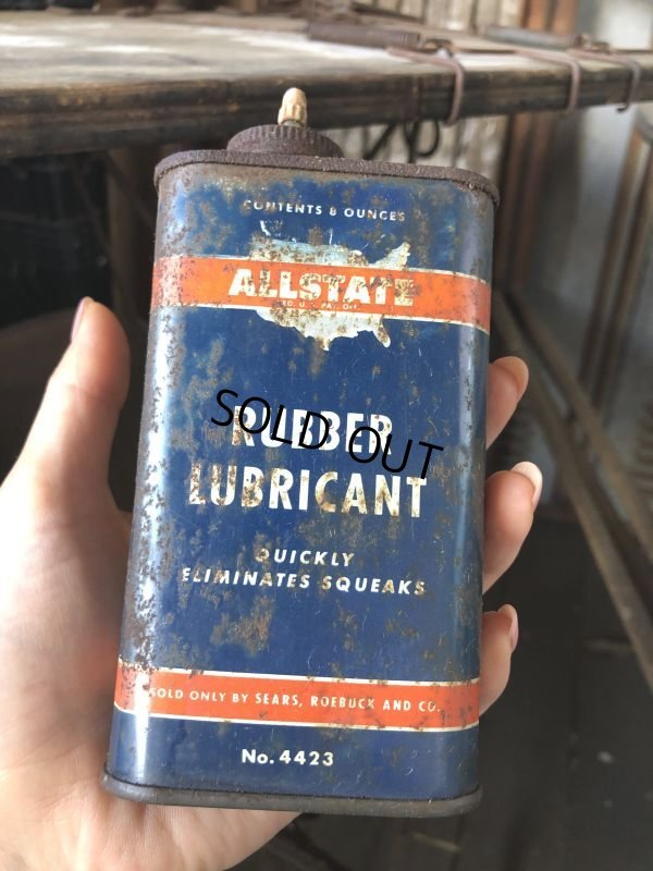 画像1: Vintage Oil Can ALLSTATE Rubber Lubricant (C504)