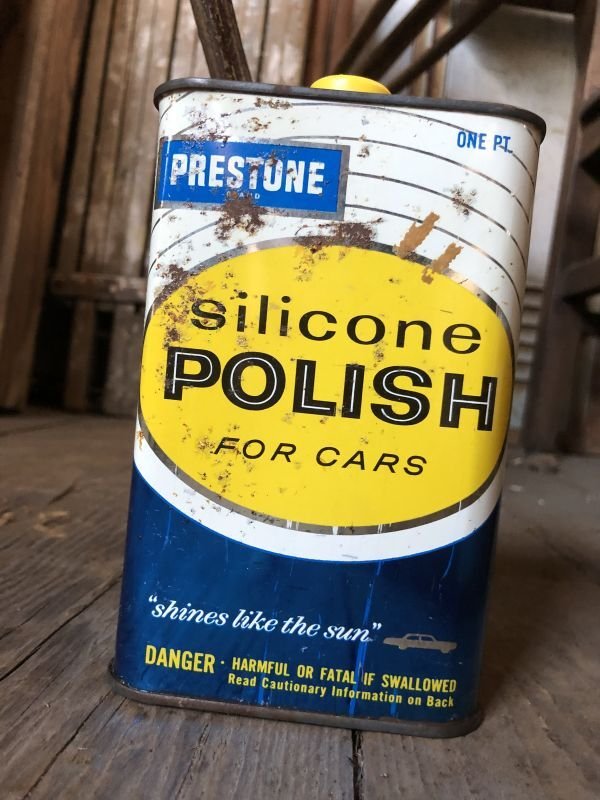画像5: Vintage 1pt Oil Can PRESTONE Silicon Polish for Cars (C525)