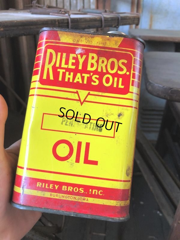 画像1: Vintage 1pt Oil Can RILEY BROS. That's Oil (C529) 