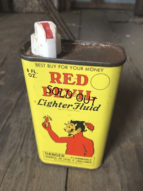 画像2: Vintage Oil Can RED DEVIL Lighter Fluid (C507)