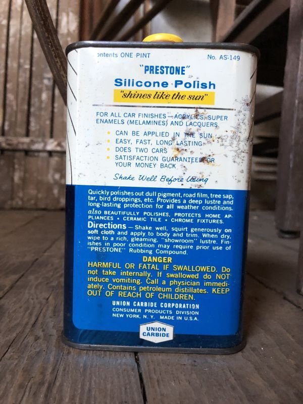 画像3: Vintage 1pt Oil Can PRESTONE Silicon Polish for Cars (C525)