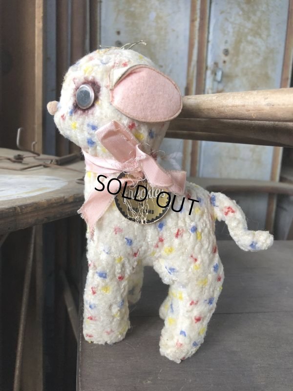 画像1: Vintage Plush Doll The Angel Lamb 21cm (B588）