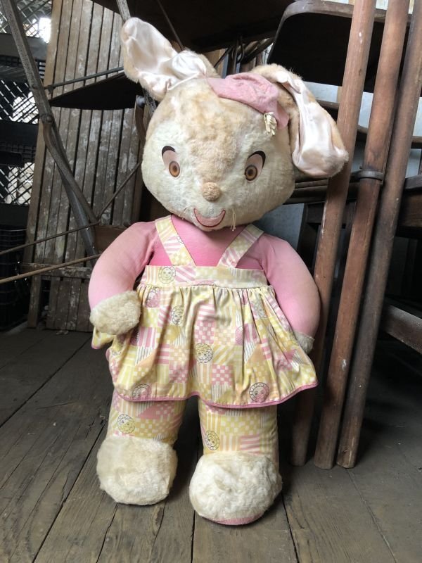 画像13: Vintage Plush Doll Bunny BIG SIZE 57cm (B590）
