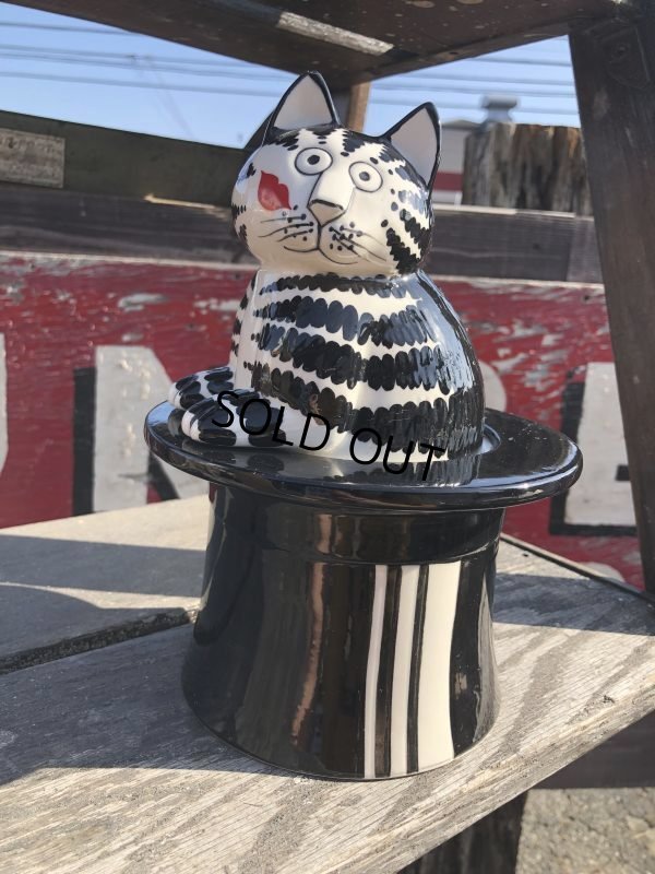画像1: Vintage B Kliban Cats in Top Hat Trinket Jar (B595)