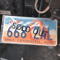 90s Vintage American License Number Plate / UTHA 668 ZAL (B612)