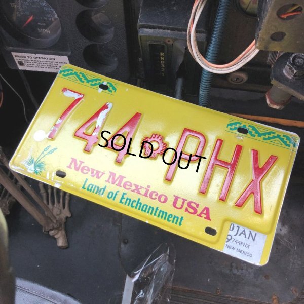 画像1: 90s Vintage American License Number Plate / New Mexico USA 744 PHX (B603)